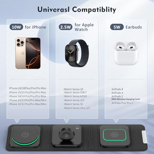 3-in-1 Mag-Safe Wireless Charging Station for iPhone 16 15 14 13 12 Pro Max Plus
| Portable Foldable Magnetic Wireless