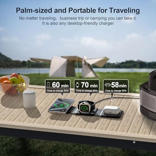 UCOMX 3 in 1 Charging Station for Multiple Devices - Nano Wireless Charging Station for iPhone16 15 14 13 12 Pro Max/Wa