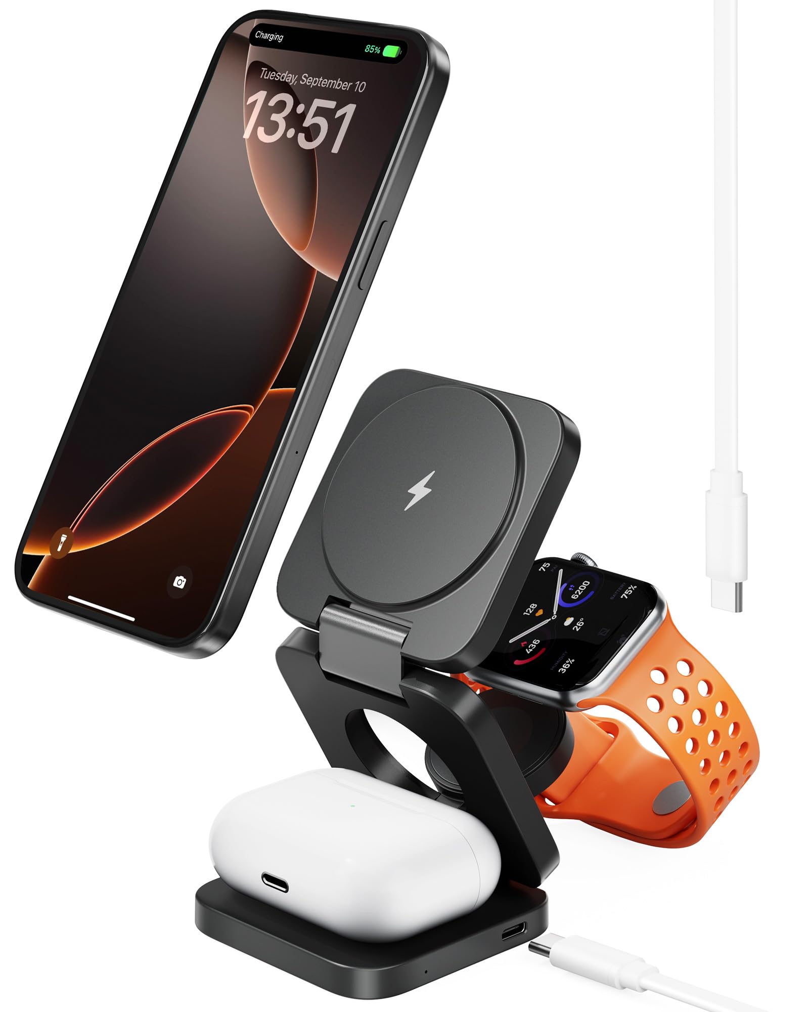 Antank 3 in 1 Charging Station for Apple iPhone 16 15 14 13 12 Series Portable Travel Charger
| Magnetic Foldable Wirel